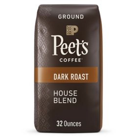 Peet's Coffee Ground Dark Roast, House Blend 32 oz.