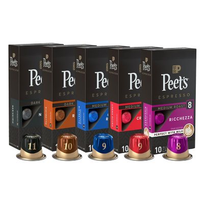 Peets Coffee Variety Capsules (10 ct. per pk., 5 pk.) - Sam's Club