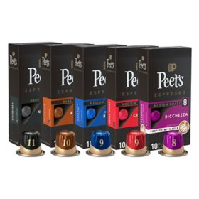 Peets Coffee Variety Capsules 10 ct. per pk., 5 pk.