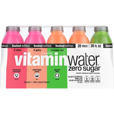 Glaceau Vitaminwater Zero Variety Pack Summer Flavors, 20 Fl. Oz., 20 ...