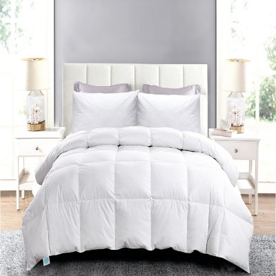 Blue Ridge White Goose Feather Comforter And Quilted Pillow Set