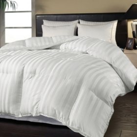 500 Thread Count Cotton Damask Stripe Down Alternative Comforter