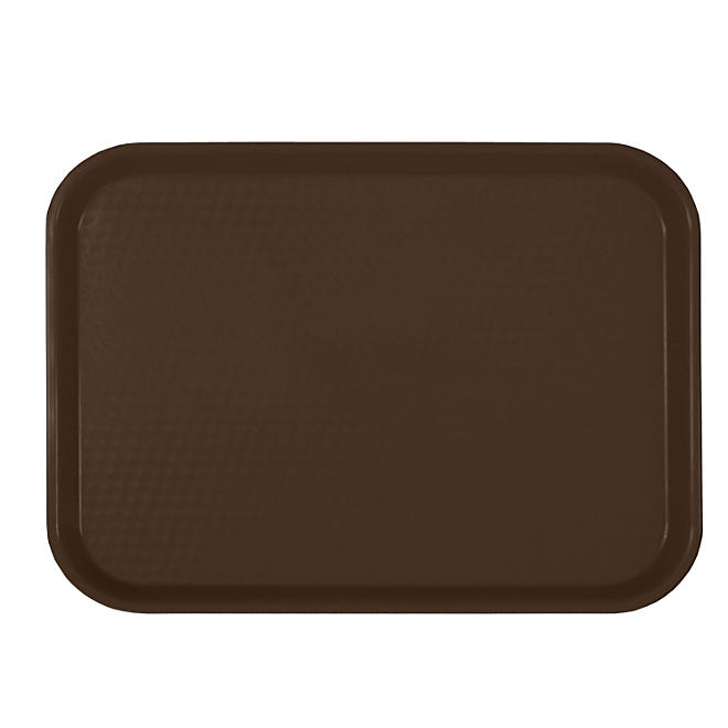 Excellant? Rectangular Plastic Fast Food Tray - Brown - 14" X 17.75" - 6 pc.