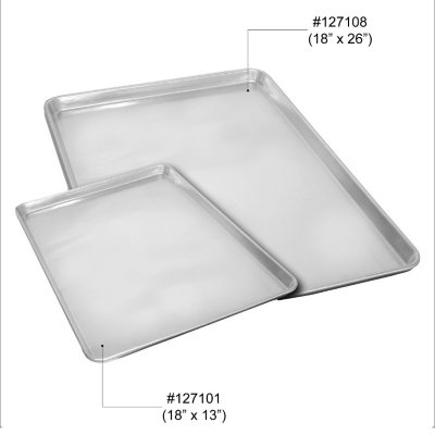 | Pack of 12 FSE Commercial-Grade 20-Gauge Aluminum Sheet Pan/Bun Pan Recommended 18 L x 26 W x 1-1/8 H Full Size Measure Oven 
