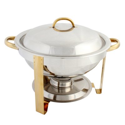 Stainless Steel Gold Accent Round Chafer - 4 qt. - Sam's Club