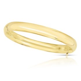 High Polished Hollow Bangle Bracelet in 14K Gold