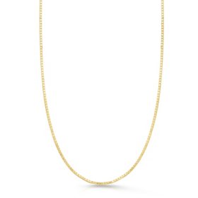 Adjustable Box Link Chain Necklace, 1.1mm in 14K Gold