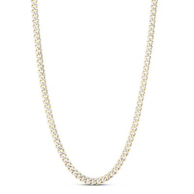 22 Pave Miami Cuban Necklace in 14K Two-Tone Gold