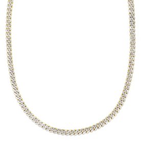 22" Pave Miami Cuban Necklace in 14K Two-Tone Gold