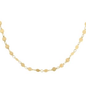 Polished Mirror Link Necklace 20", 3.5mm in 14K Yellow Gold