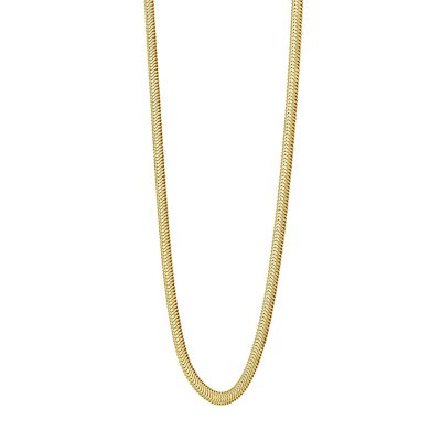 Oval Snake Necklace in 14K Yellow Gold- 16, 3.3mm:- 16, 3.3mm