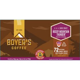 Boyer's Coffee Single-Serve Cups, Rocky Mountain Thunder (72 ct.)