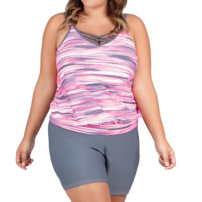 Free Country Plus Size 2 Piece Swim Set (Blouson) - Sam's Club