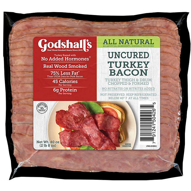 Godshall's Uncured Turkey Bacon 40 oz.