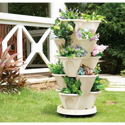 DIY 5 Tier Vertical Stackable Strawberry Planter Pot Herb Garden Flower Veg  Pots