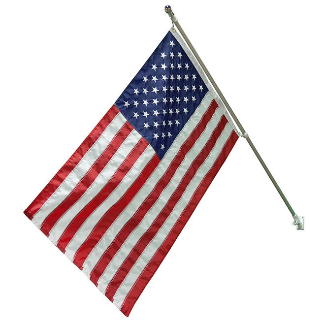 American Flag Kit, American Flag 3' X 5' Flag with 6' Aluminum Pole