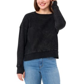 Seven7 Women's Long Sleeve Waffle Crewneck Top