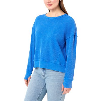 Seven7 Women's Long Sleeve Waffle Crewneck Top - Sam's Club