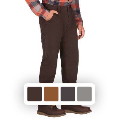 Coleman Men's Outdoor Pants Dark Brown Fleece Lined Hunting 36 x