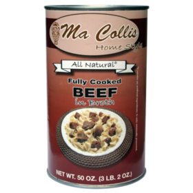 Ma Collis Fully Cooked Beef in Broth 50 oz.