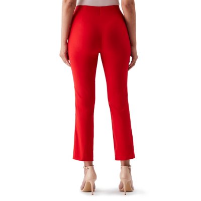 High Rise Red Ankle Pants with Side Zipper - Size 8