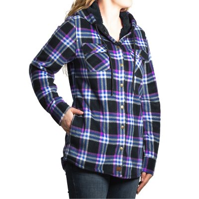 Fuzzy flannel outlet jacket women's