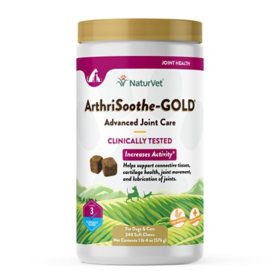 NaturVet ArthriSoothe-GOLD Level 3 Advanced Joint Care Supplements for Dogs and Cats, 240 ct., Choose Type