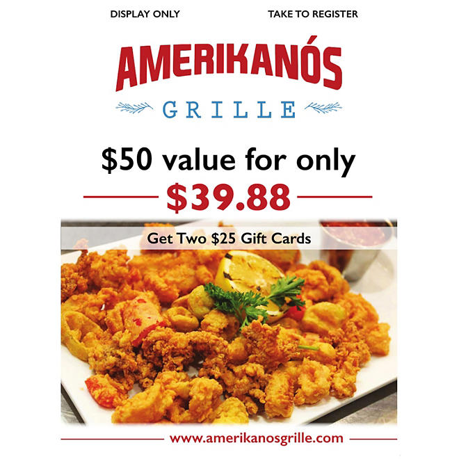 Amerikanos Grille - 2 x $25 Giftcards