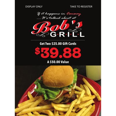 Bob's Grill 2 x 25 Giftcards Sam's Club
