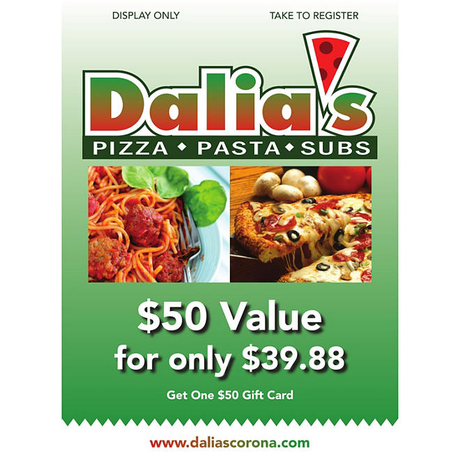 Dalias Pizza - 1 x $50 Gift Card