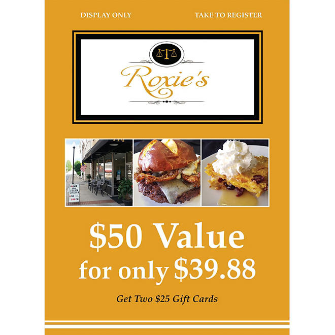 Roxie's Restaurant - 2 x $25 Giftcards
