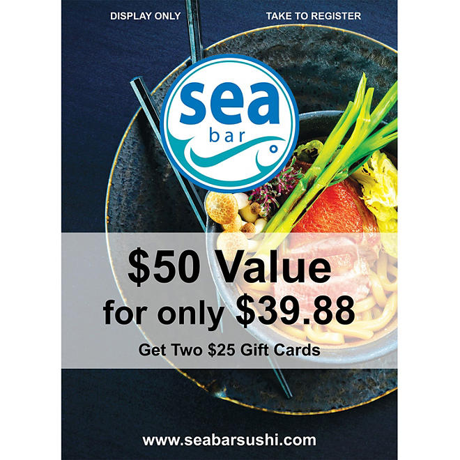 Seabar Restaurant - 2 x $25 Giftcards