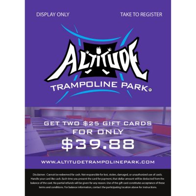 Altitude 2 x 25 Giftcards Sam s Club