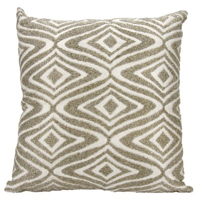 Silver Beaded Waves 18 X 18 Decorative Pillow By Nourison
