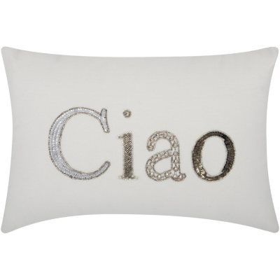 White Beaded Ciao 12 X 18 Decorative Pillow By Nourison Sam S Club