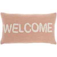 Mina Victory Life Styles "Welcome" Tufted Word Lumbar Throw Pillow (Assorted Colors)