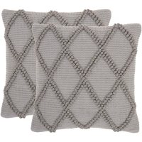 Mina Victory Diamond Lattice Lifestyle Pillows, Set of 2 (18" X 18")