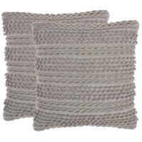 Mina Victory Woven Stripes Lifestyle Pillows, Set of 2 (18" X 18")