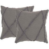 Mina Victory Distressed Diamond Pillows, Set of 2 (24" x 24")