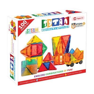 tytan magnetic learning tiles building set with 100 pieces