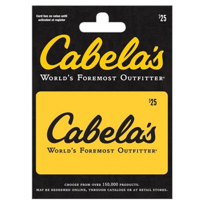 CABELA'S $25 1 X $25 GIFT CARD