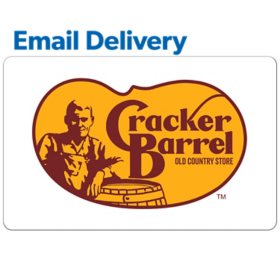 Cracker Barrel Email Delivery Gift Card, Various Amounts