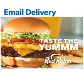 Red Robin Email Delivery Gift Card, Various Amounts