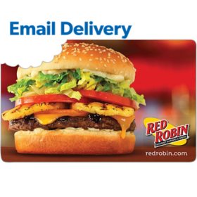 Red Robin Email Delivery Gift Card, Various Amounts