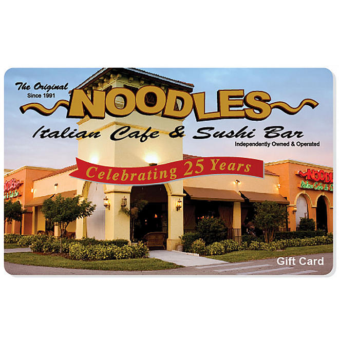 Noodles Italian Café & Sushi Bar Gift Card - 4/$25