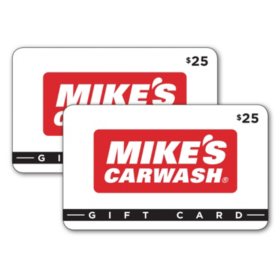 Mike's Carwash $50 Gift Cards - 2 x $25