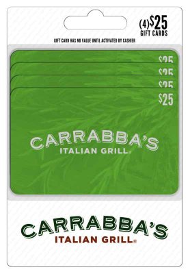 Carrabba's $100 Multi-pack - 4/$25 Giftcards