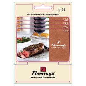 Flemings $100 Gift Card Multi-Pack, 4 x $25