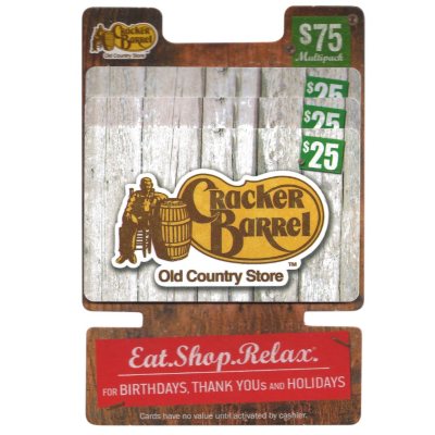 Cracker Barrel 75 Gift Card Multi Pack 3 X 25 Sam S Club   0079936610937 A