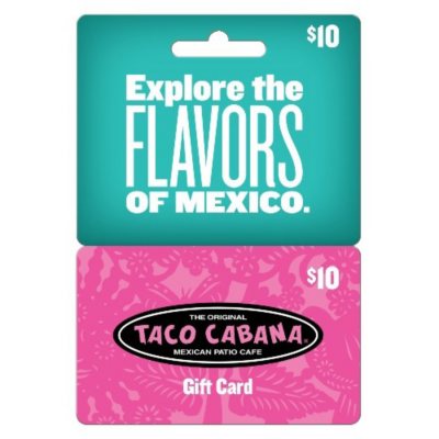 Taco Cabana 50 MultiPack 5/10 Gift Cards for 39.98 Sam's Club